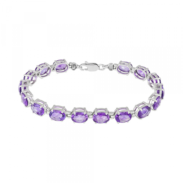 Серебряный браслет с аметистом № 129277