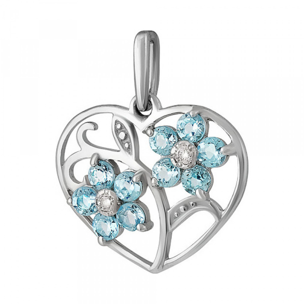 Серебряная подвеска с топазом и фианитом № 130179