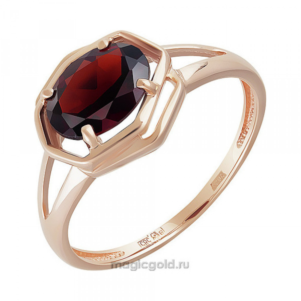 Золотое кольцо с гранатом № 159597