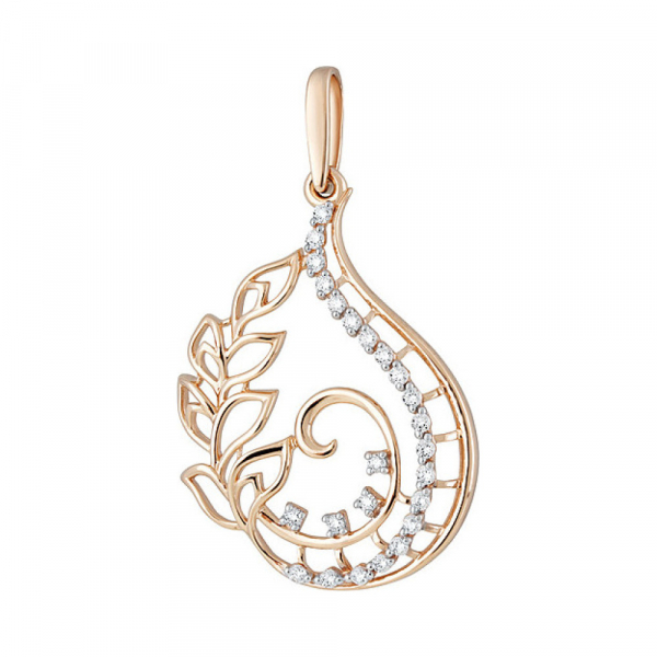 Золотая подвеска с фианитом № 134397