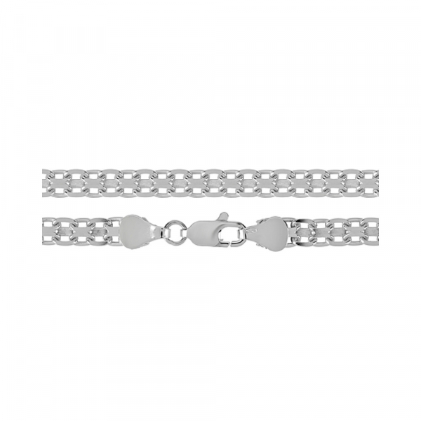 Серебряная цепь бисмарк родированная № 125926