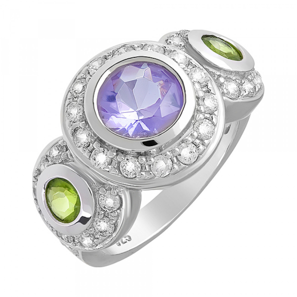 Серебряное кольцо с фианитом № 107292