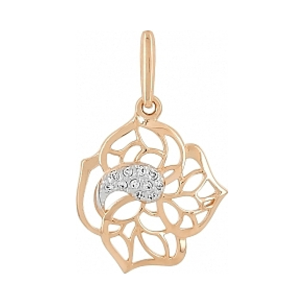 Золотая подвеска с фианитами № 109622