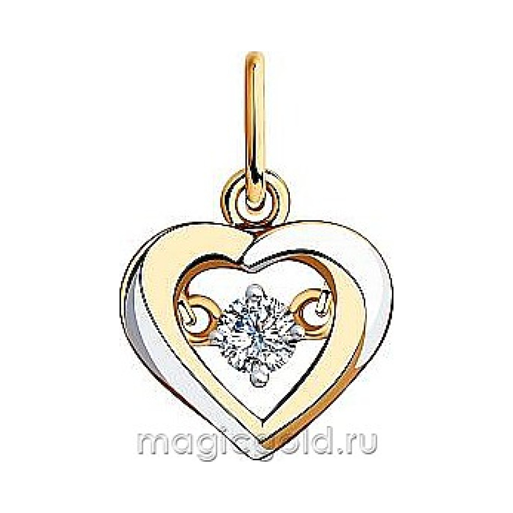 Золотая подвеска с фианитом № 174090