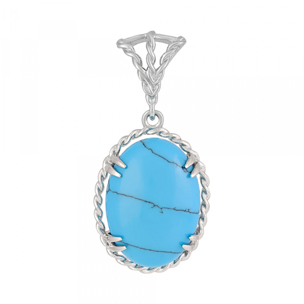 Серебряная подвеска с бирюзой № 128084