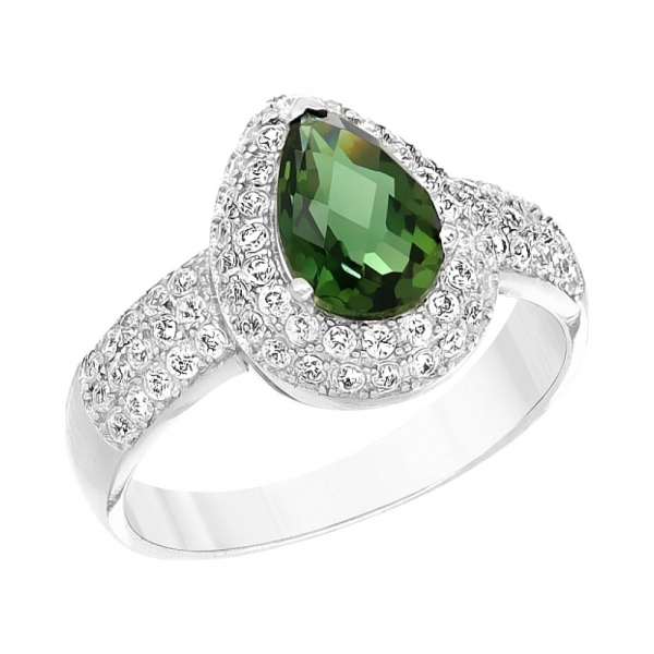 Серебряное кольцо с фианитами № 108370