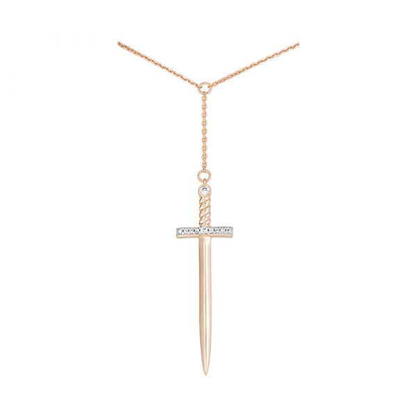 Золотое колье с фианитами № 129218