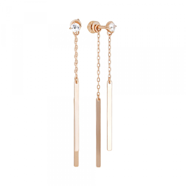 Золотые серьги с фианитами № 128006