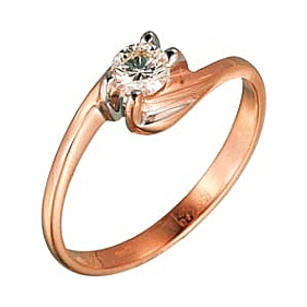 Золотое кольцо с бриллиантом № 95838