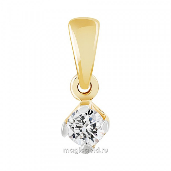 Золотая подвеска с бриллиантом № 116679