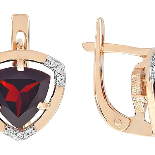 Золотое кольцо с чер. сапфиром и фианитом № 83894