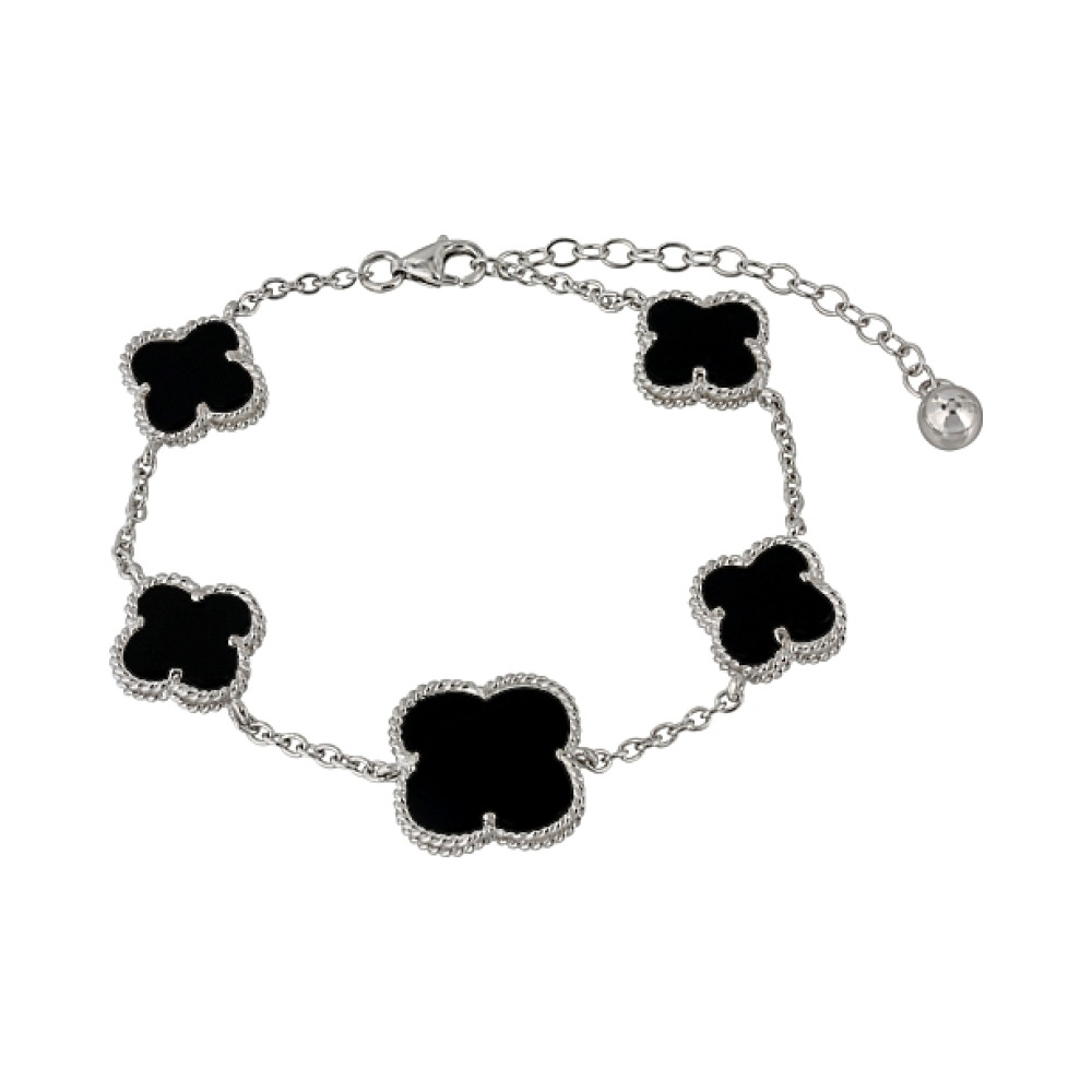 Серебряный браслет с юв. стеклом № 106651