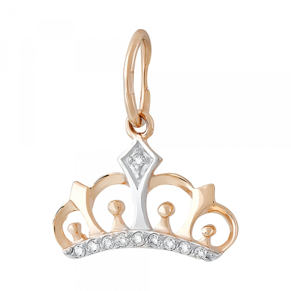 Золотая подвеска с фианитом № 129898
