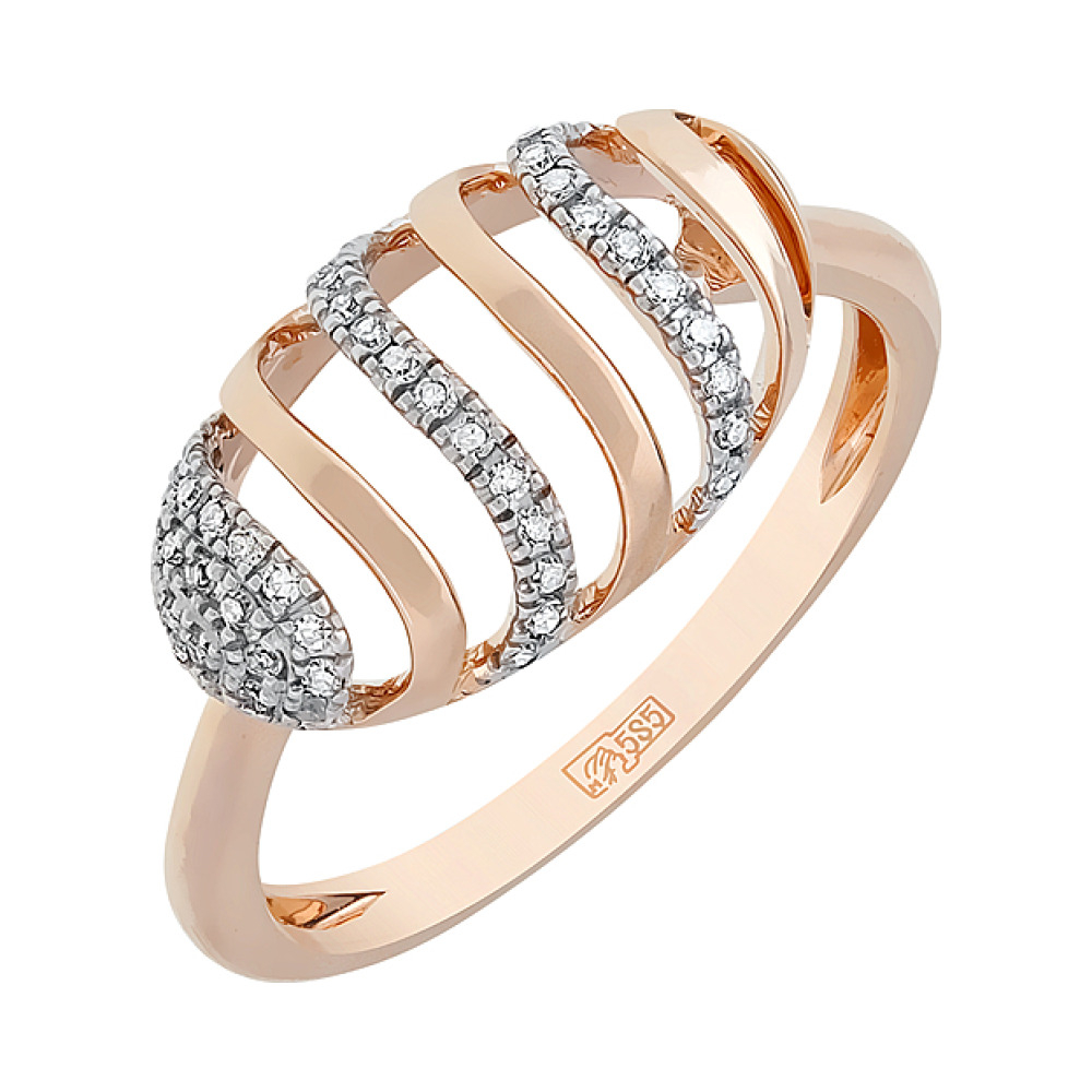 Золотое кольцо с бриллиантом № 114912