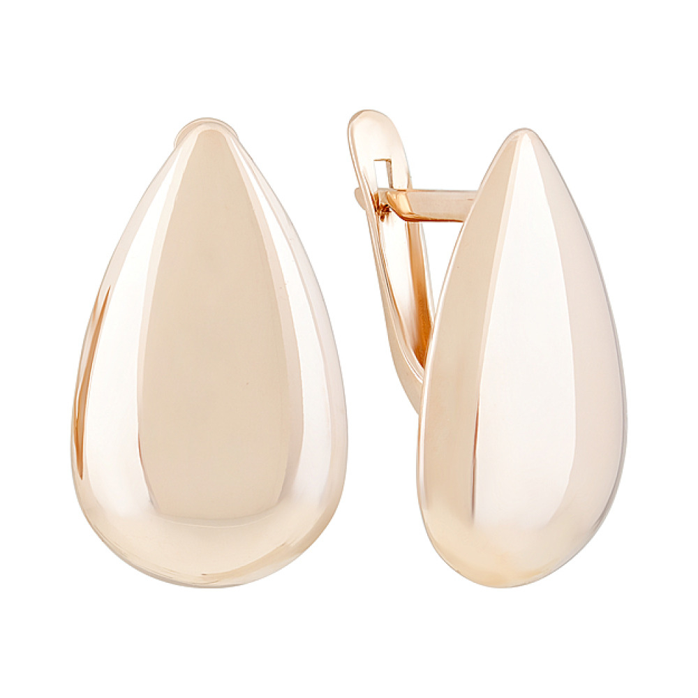 Золотые серьги без камня № 126719