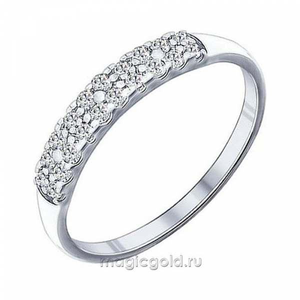 Серебряное кольцо с фианитом № 159956