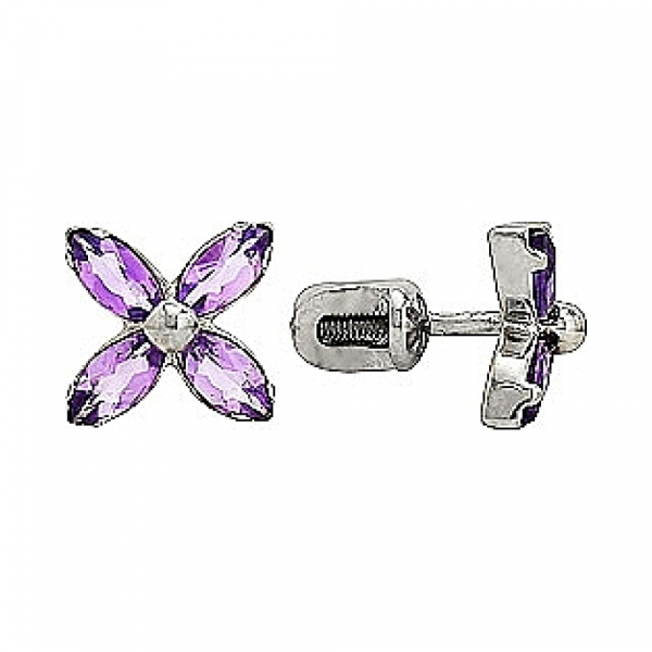 Пуссеты с аметистом № 51955