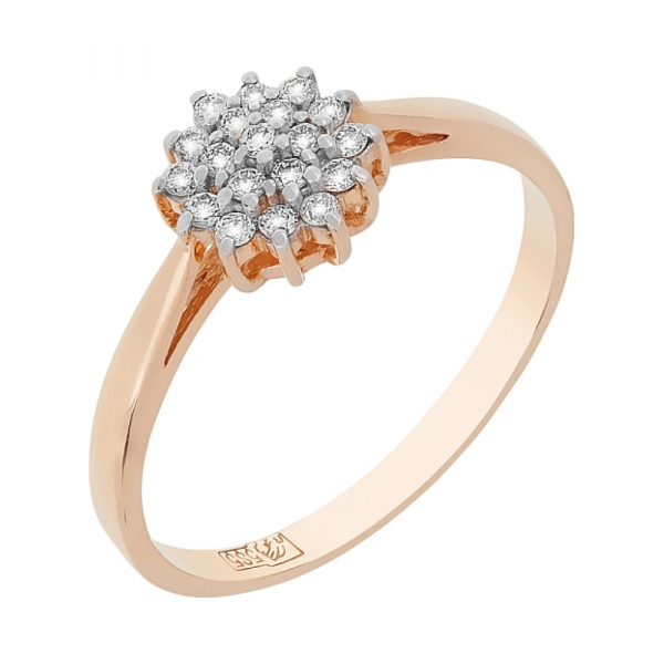 Золотое кольцо с бриллиантом № 76127