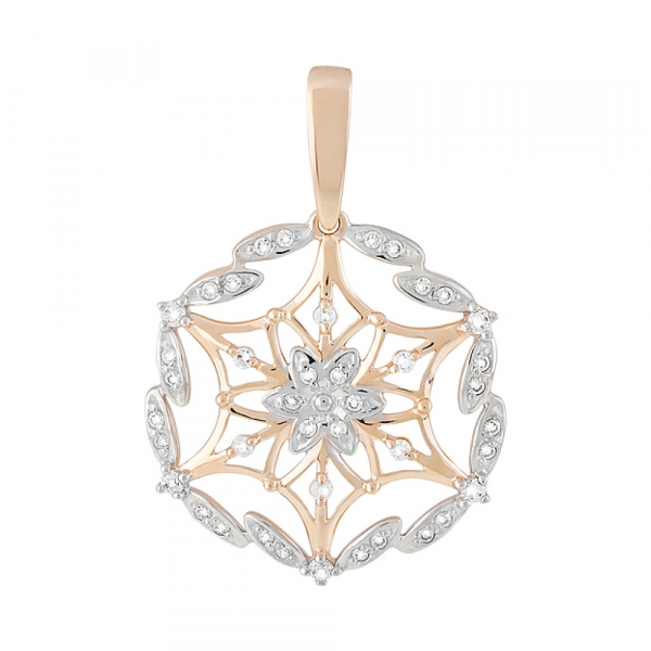 Золотая подвеска с фианитами № 128778