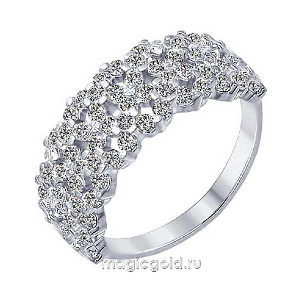 Серебряное кольцо с фианитом № 159933