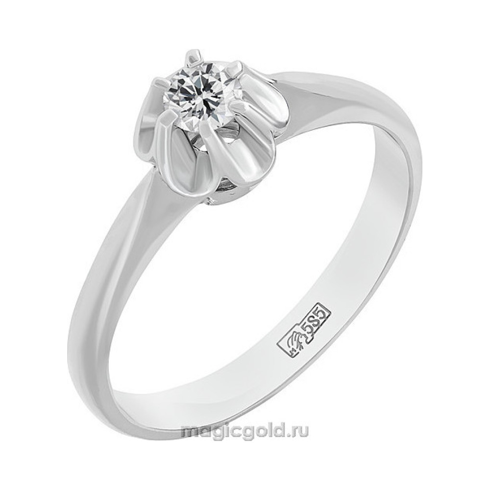 Золотое кольцо с бриллиантом № 160976