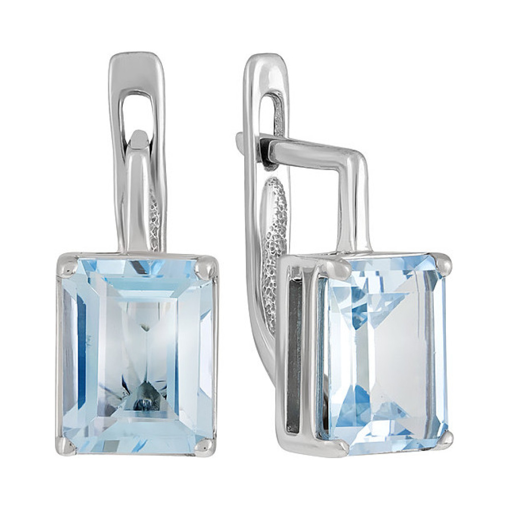 Серебряные серьги с топазом № 130268