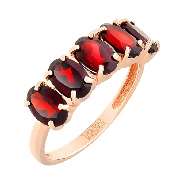 Золотое кольцо с гранатом № 107195