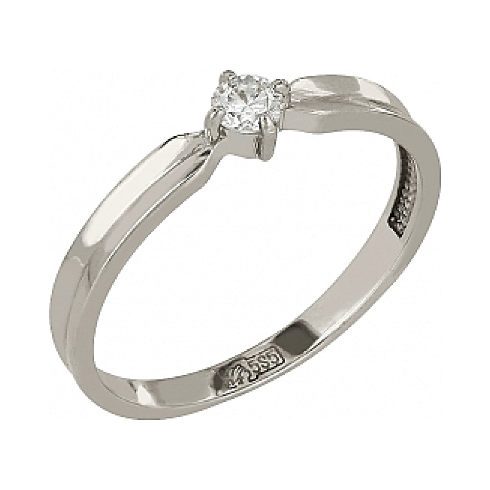 Золотое кольцо с бриллиантом № 114630