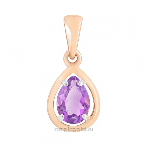 Золотая подвеска с аметистом № 171138