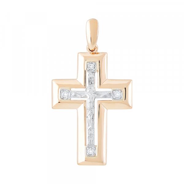 Крест штампованый с фианитами № 130029