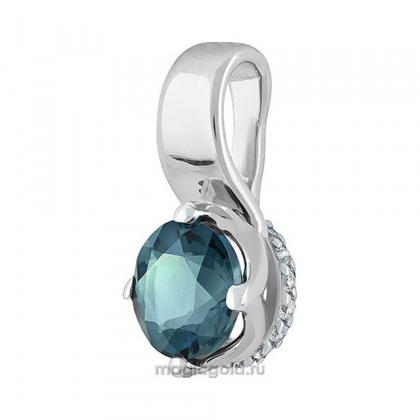 Золотая подвеска с топазом и фианитом № 139208