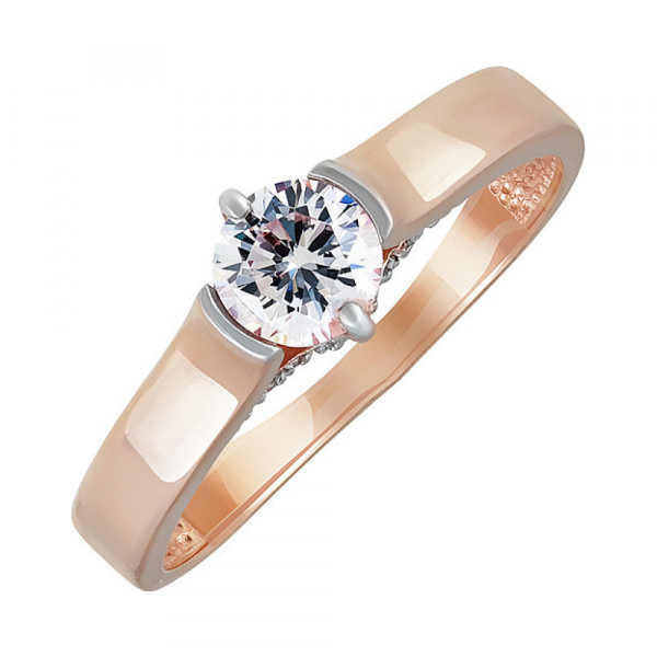 Золотое кольцо с фианитом № 138303