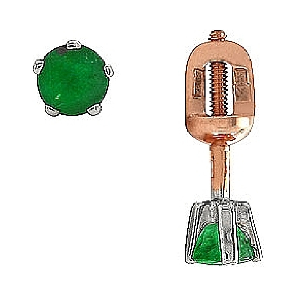 Пуссеты с изумрудом № 79353