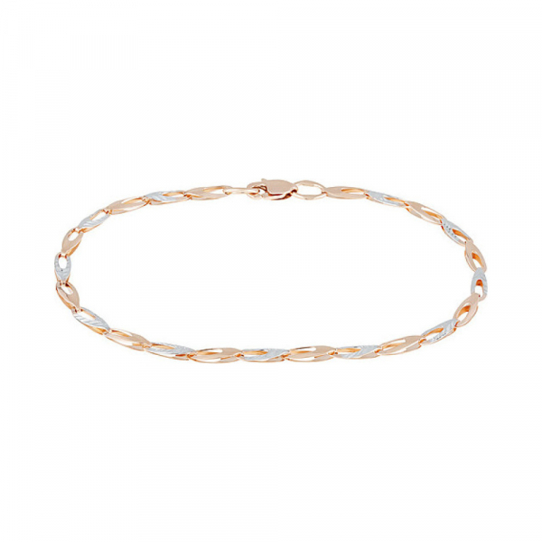 Золотой браслет без камня с алмазкой № 134366