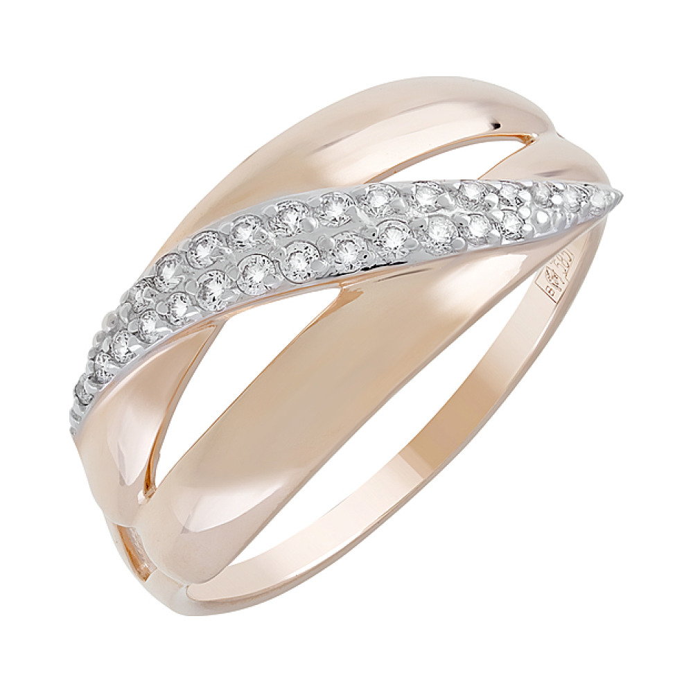 Золотое кольцо с фианитами № 127978