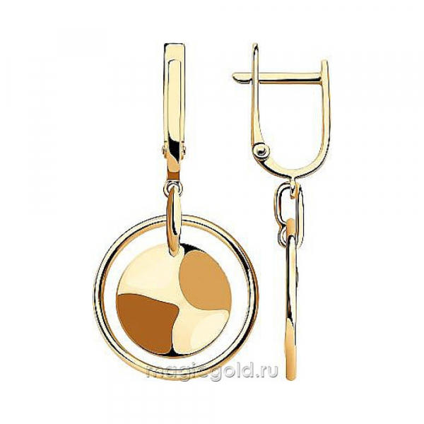 Золотые серьги без камня № 173419