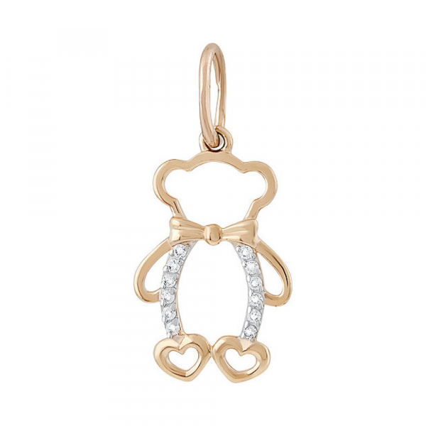 Золотая подвеска с фианитом № 134989