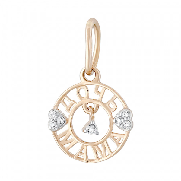 Золотая подвеска с фианитами № 129020