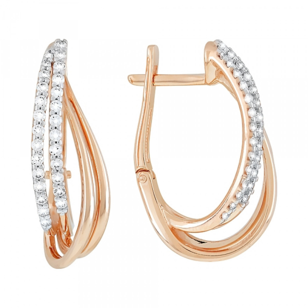 Золотые серьги с фианитами № 118986