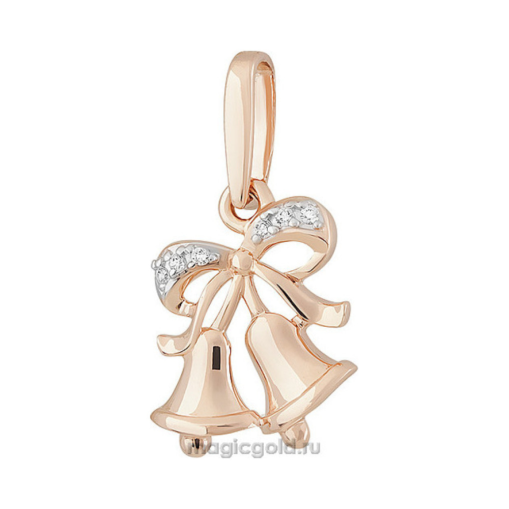 Золотая подвеска с фианитом № 155910