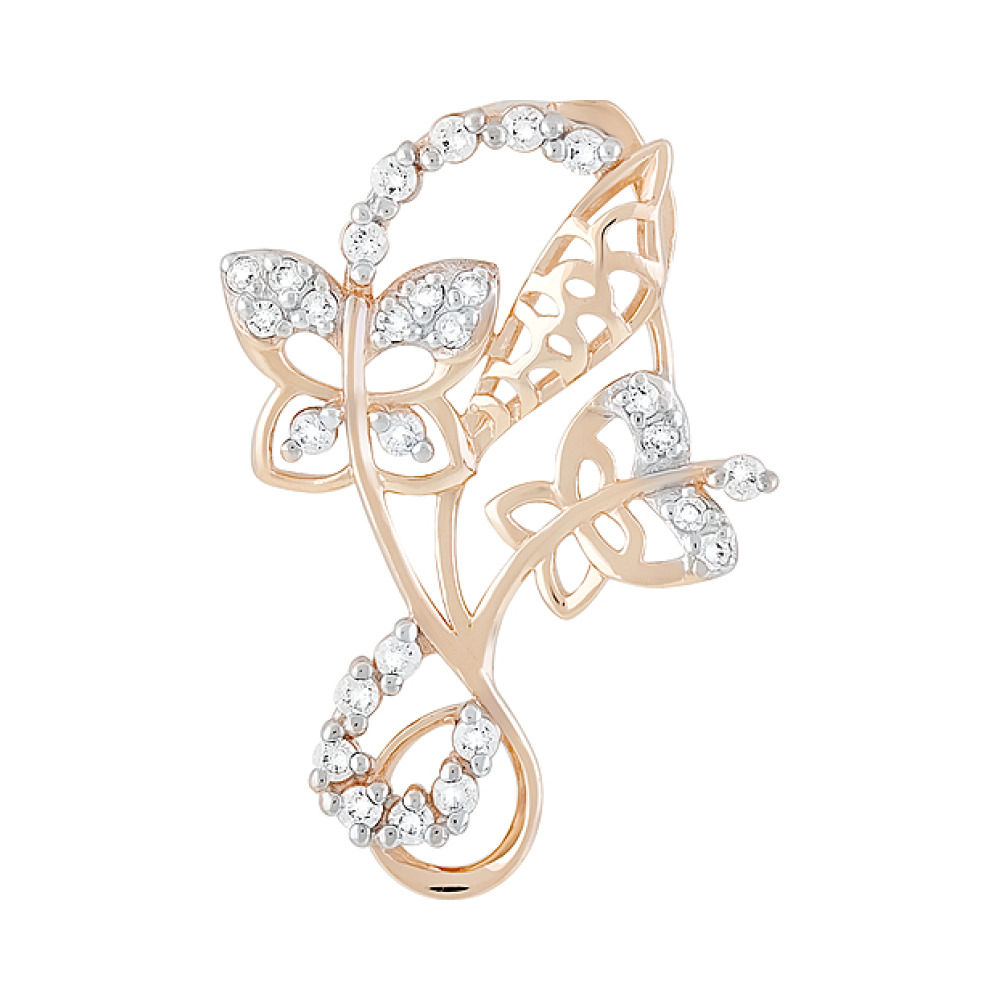 Золотая подвеска с фианитами № 128794