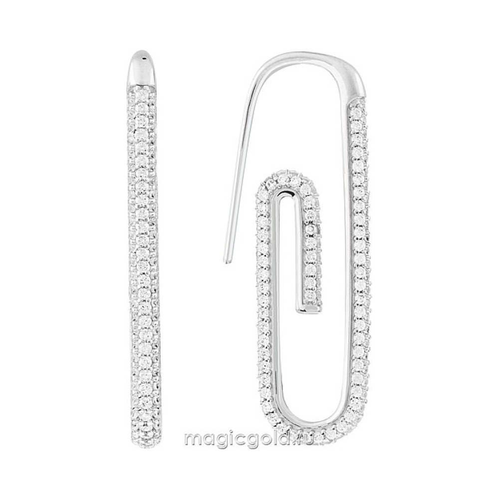 Серебряные серьги с куб цирконием  № 173938