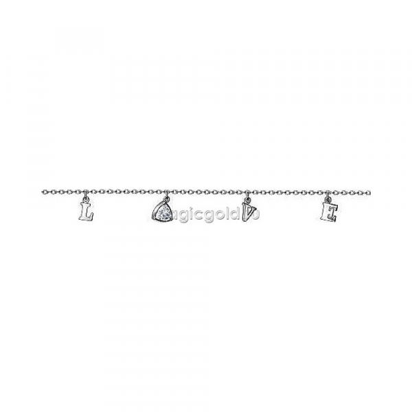 Серебряный браслет с фианитом № 173162