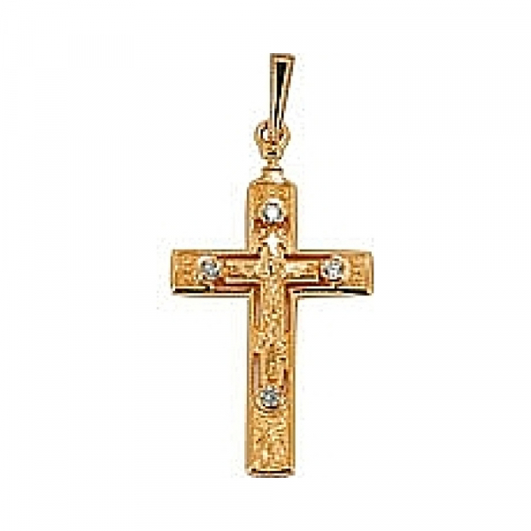 Крест литой с фианитом № 66922