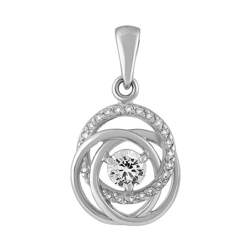 Серебряная подвеска с фианитом № 134069