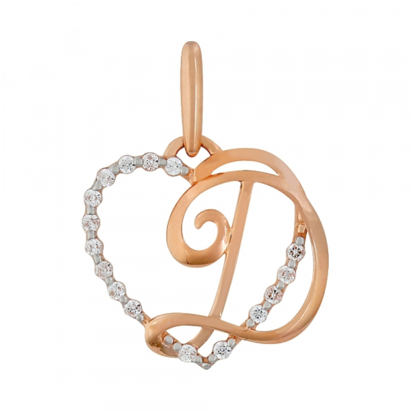 Золотая подвеска с фианитами № 104110
