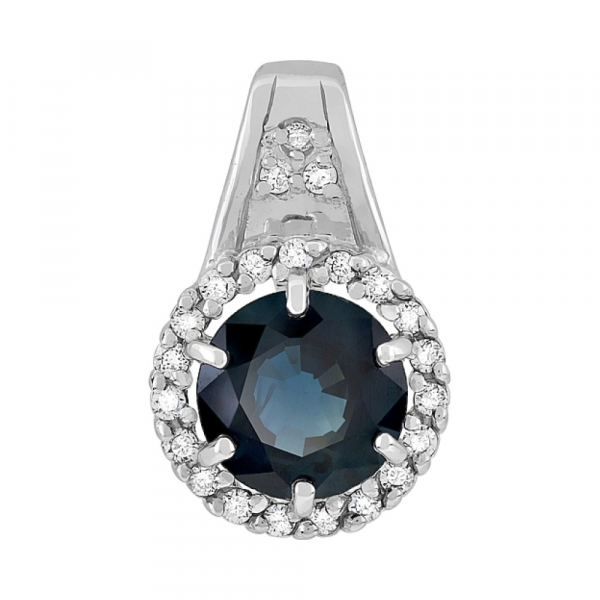 Золотая подвеска с бриллиантом и сапфиром № 114065