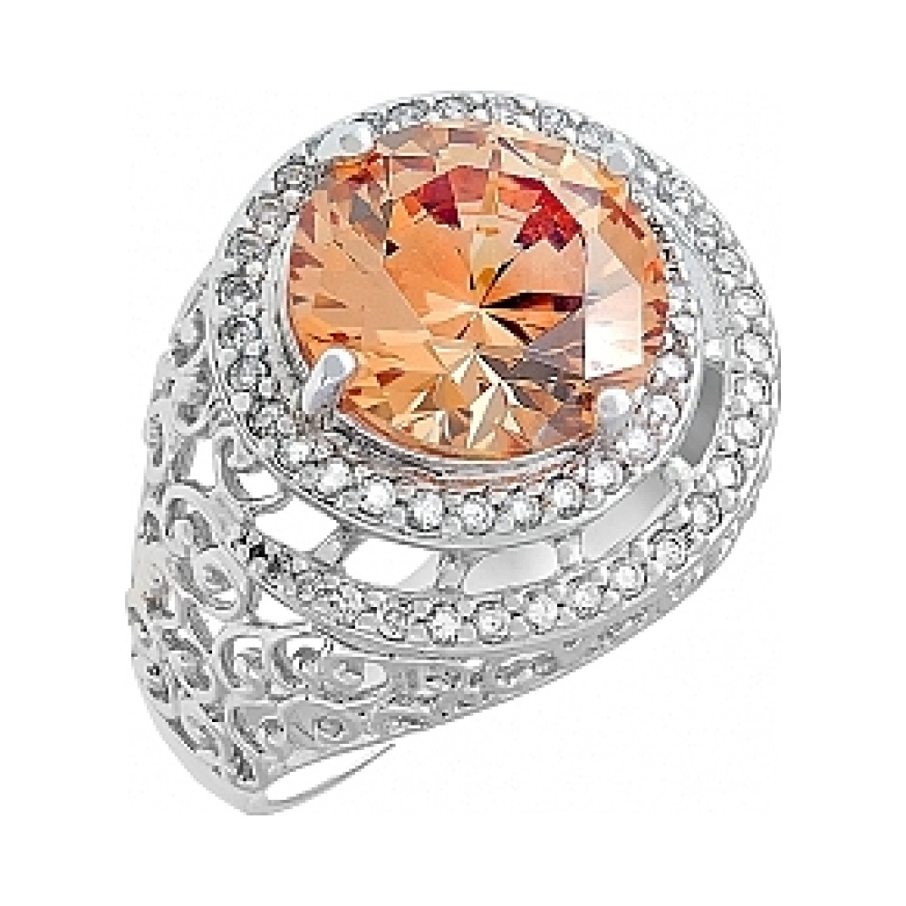 Серебряное кольцо с фианитом № 70839