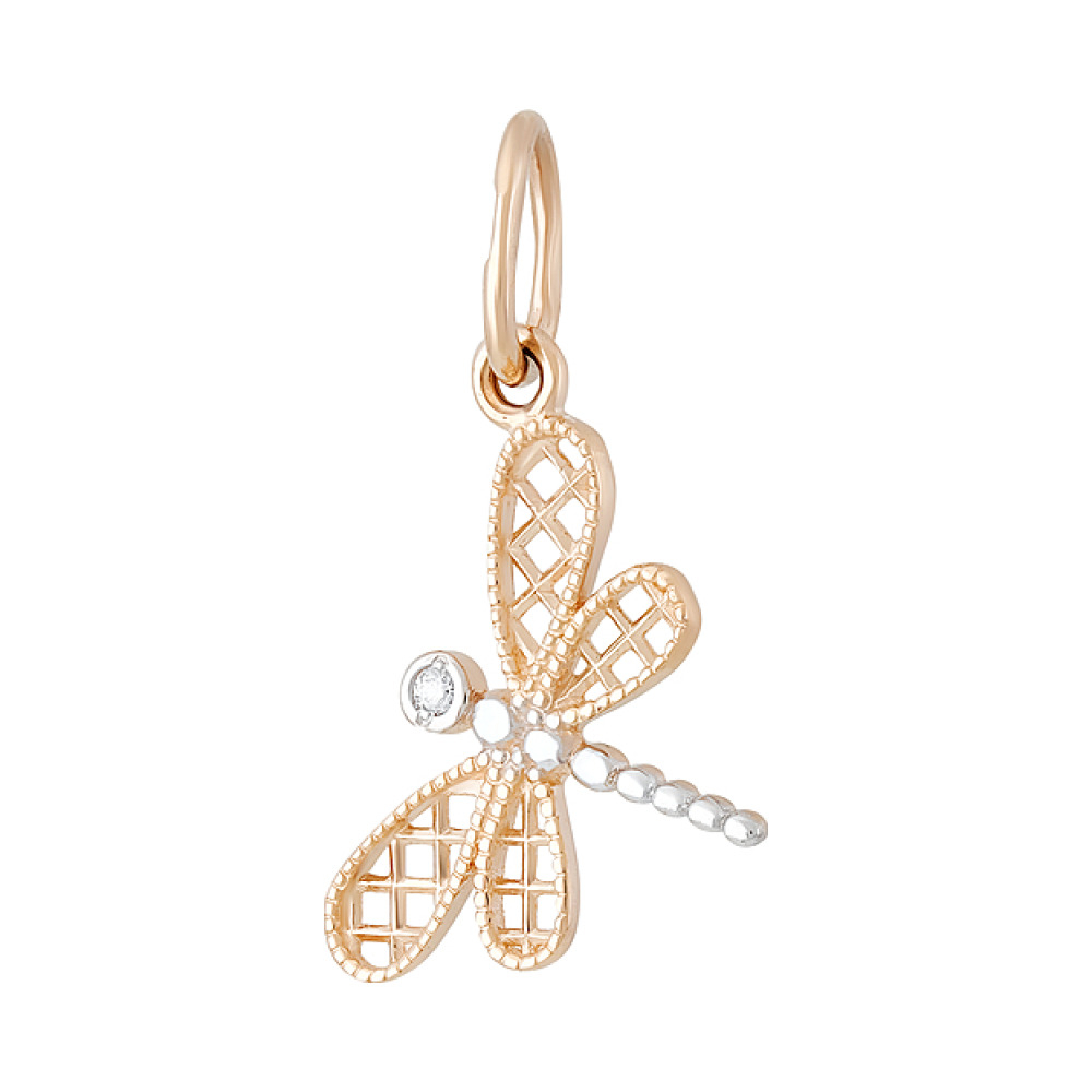 Золотая подвеска с фианитом № 132007