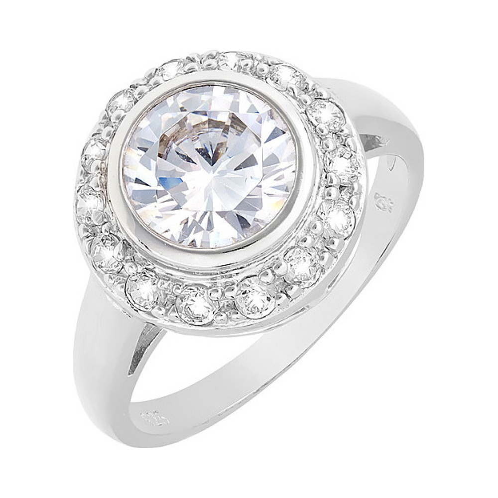 Серебряное кольцо с фианитом № 68423